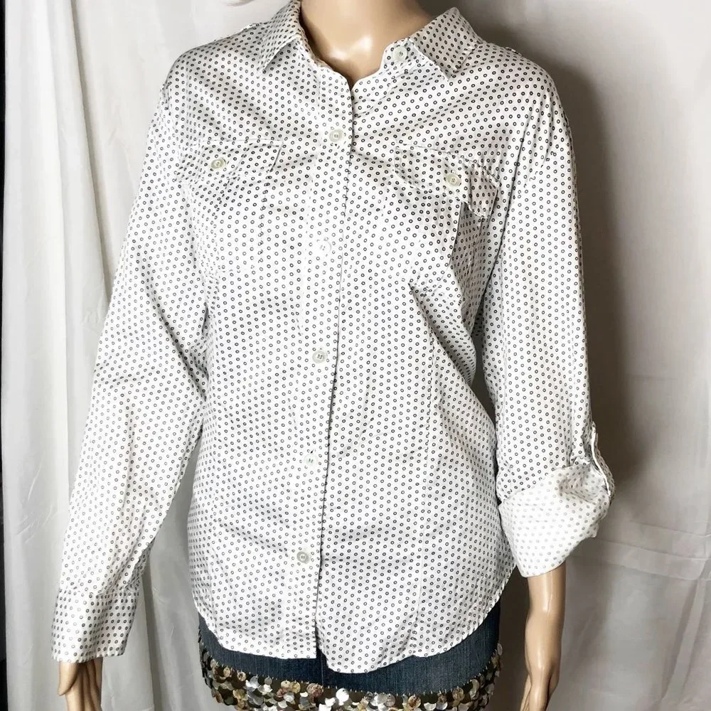 Liz Claiborne polka dot button down shirt sz1X